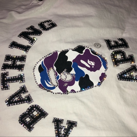 A BATHING APE SWAVORSKI T-SHIRT RARE - Picture 3 of 4